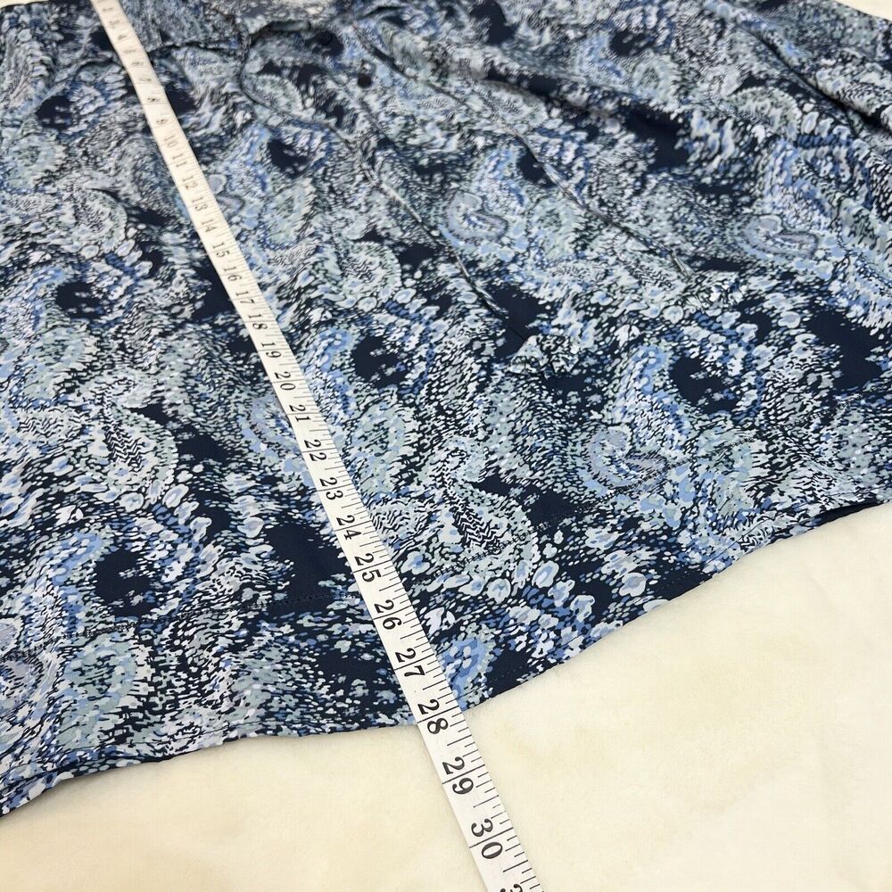 Joie Blue Parisian Paisley Long Sleeve Quarter Button Blouse Top Sz XL - Picture 12 of 12